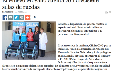 El Museo Moyano recibió sillas de traslado para personas con discapacidad