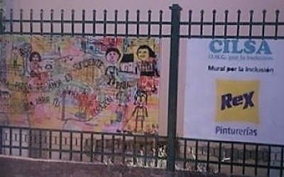 Mural inclusivo en la escuela Bustamante